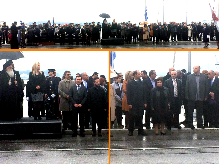 Υπό βροχή και χωρίς μαθητές η παρέλαση στο Βόλο – ΒΙΝΤΕΟ