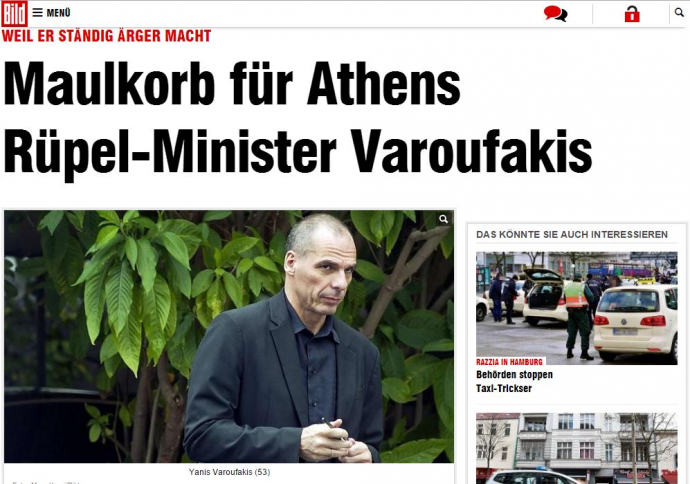 Υβριστική επίθεση της Bild στον Βαρουφάκη