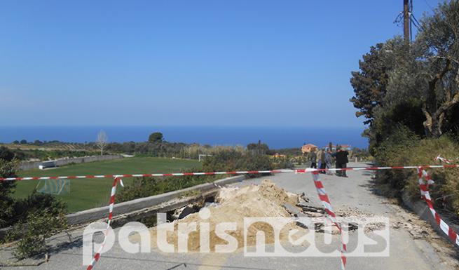 Κατέρρευσε τμήμα του δρόμου στο Κάστρο Κυλλήνης – ΦΩΤΟ