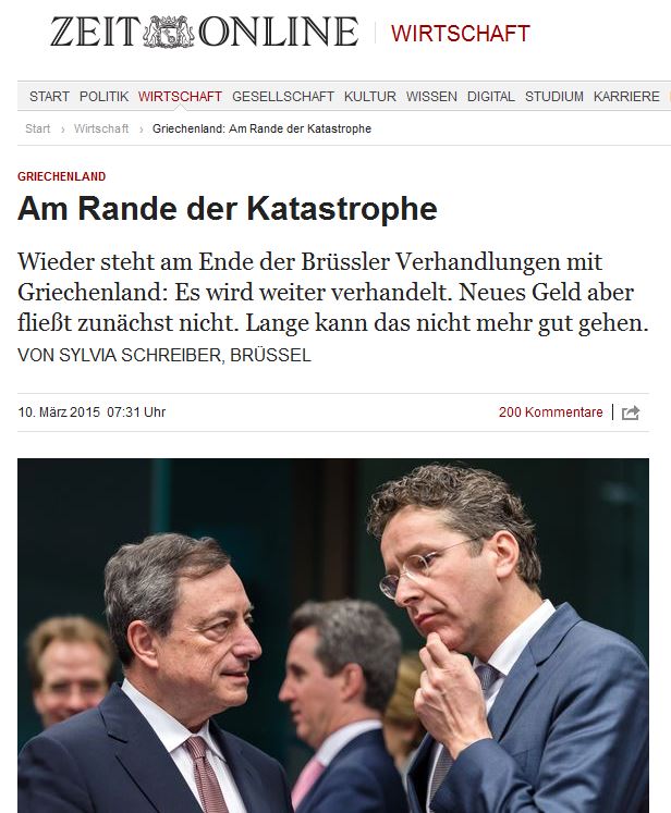 Die Zeit: Η Ελλάδα στο χείλος της καταστροφής