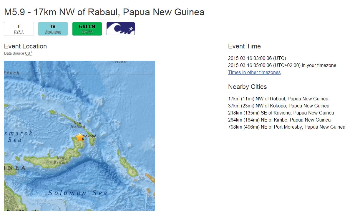 Σεισμός 5,9 Ρίχτερ στην Παπούα Νέα Γουινέα