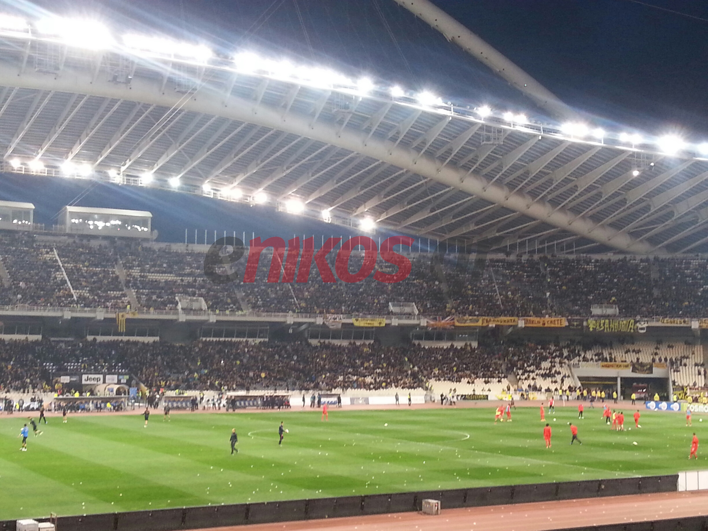 Η προθέρμανση των δύο ομάδων στο ΟΑΚΑ