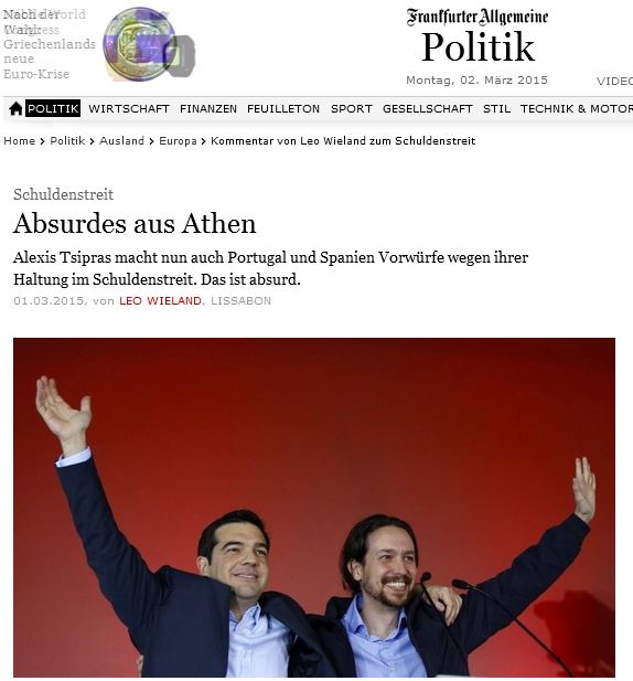 FAZ: Η εικόνα των εχθρών του Τσίπρα