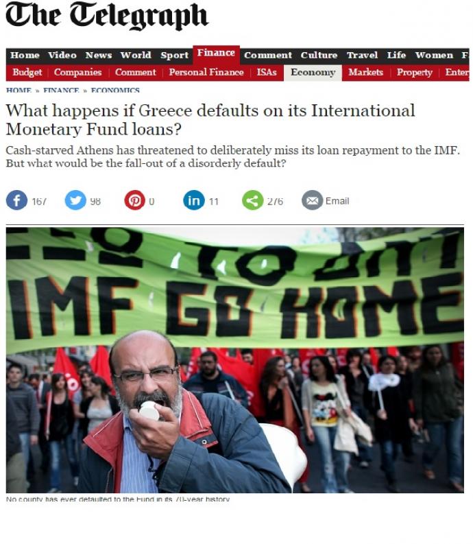Telegraph: Τι θα γίνει αν η Ελλάδα δεν πληρώσει το ΔΝΤ;