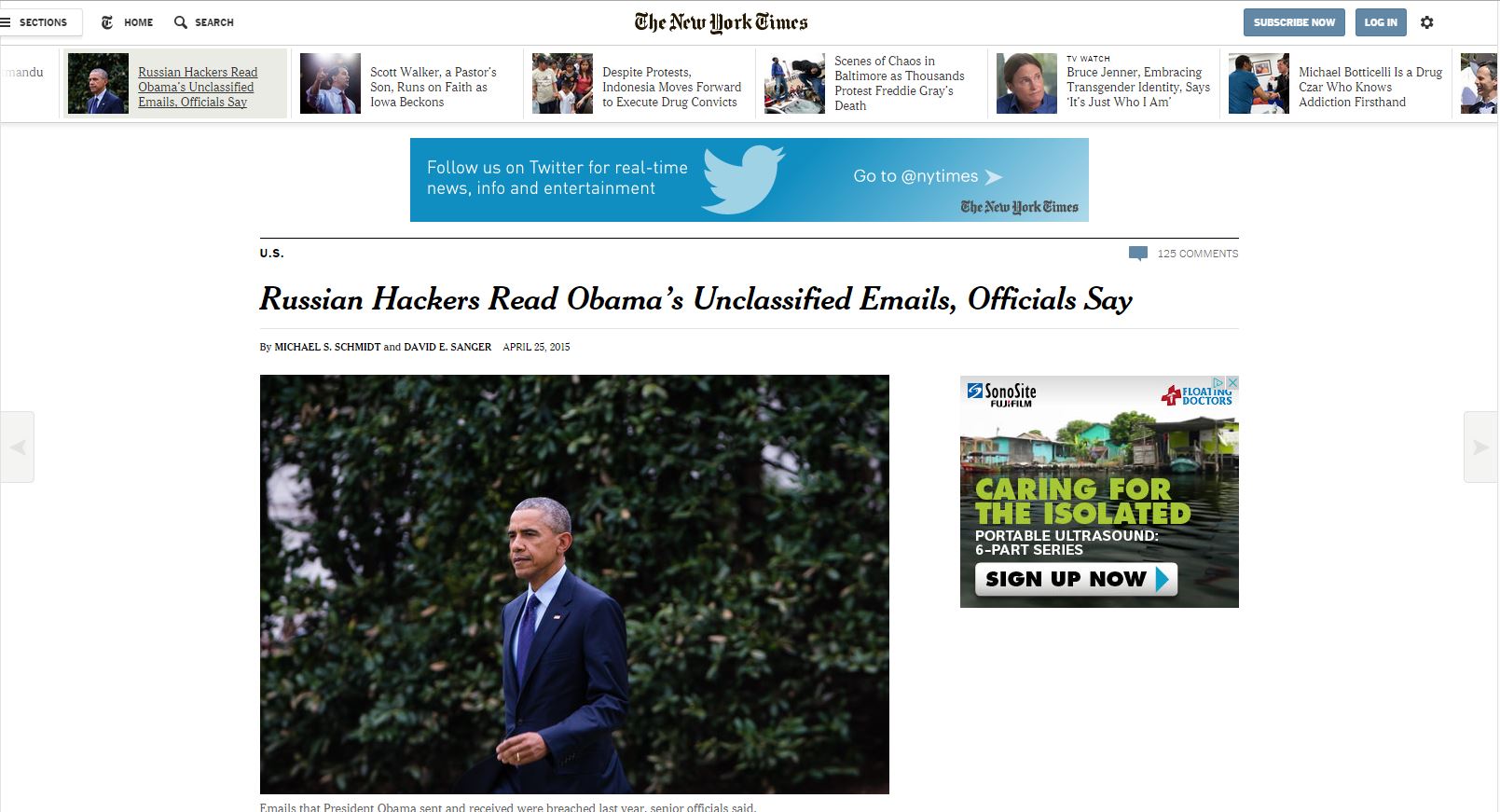 NYT: Ρώσοι χάκερ διάβασαν απόρρητη αλληλογραφία του Ομπάμα