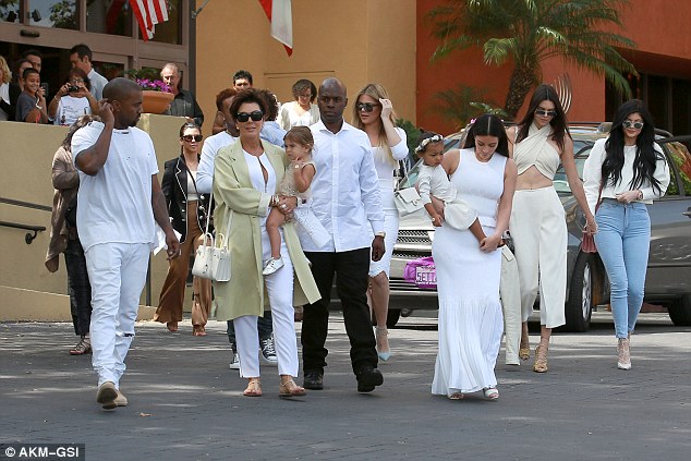 The whole family! The reality stars headed out of the church in style
