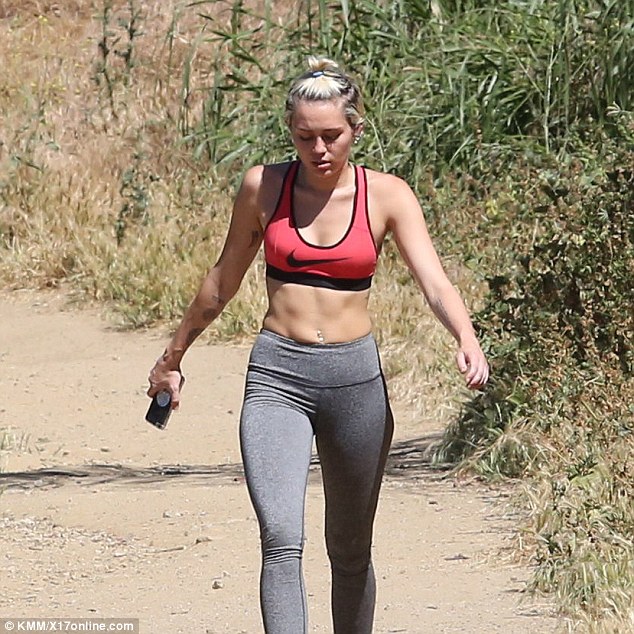 Keeping her mind off: Miley recently split from her boyfriend of six months Patrick Schwarzenegger, and has been keeping busy