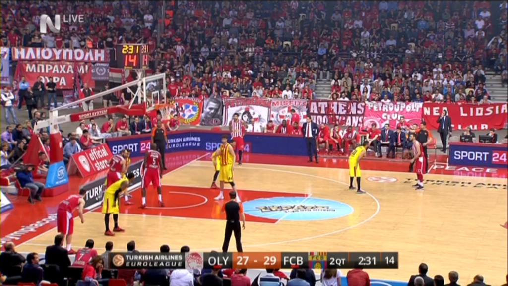 Ολυμπιακός – Μπαρτσελόνα 29-37 (ΗΜ.)