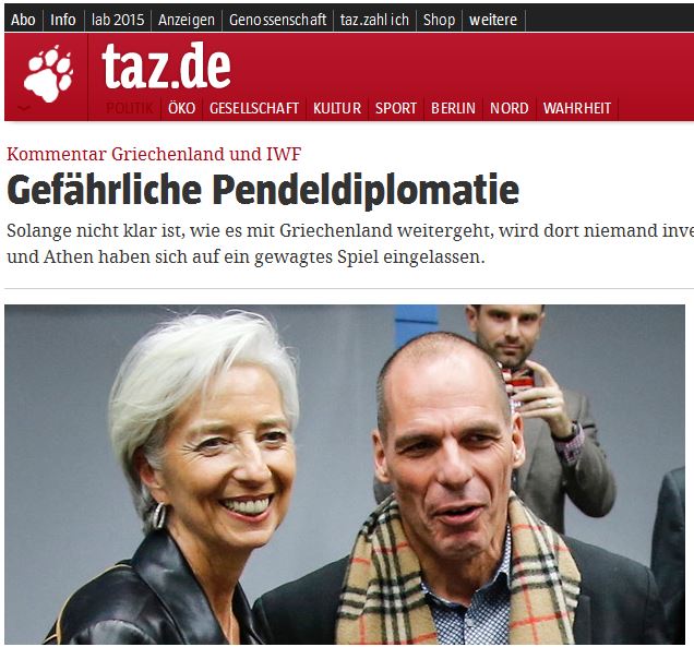 Tageszeitung: Επικίνδυνη η διπλωματική κινητικότητα