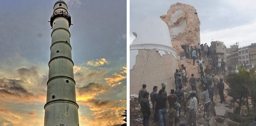 Νεπάλ – Κατέρρευσε ιστορικός πύργος από τον ισχυρό σεισμό – ΦΩΤΟ