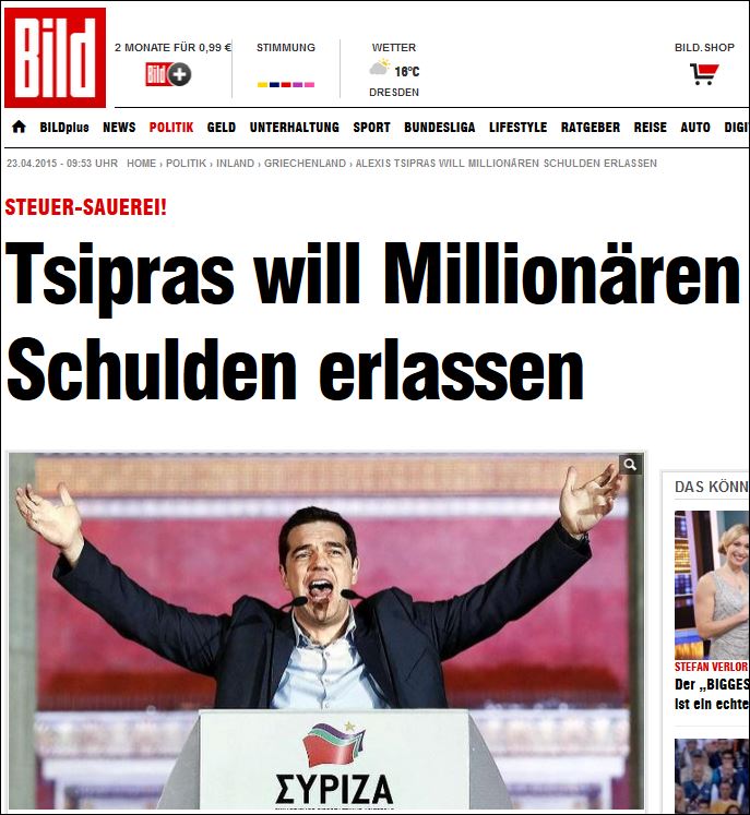 “Πυροβολεί” τον πρωθυπουργό η Bild για τη ρύθμιση των οφειλών
