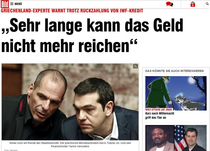 Bild: Δεν μπορούν να φθάσουν τα χρήματα για πολύ καιρό