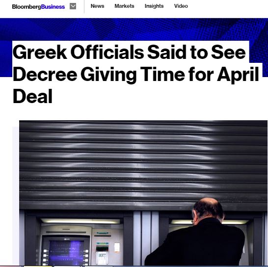 Bloomberg: Η Αθήνα κερδίζει χρόνο με τα ταμειακά διαθέσιμα