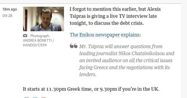 Ο Guardian για τη συνέντευξη του πρωθυπουργού στον Νίκο Χατζηνικολάου