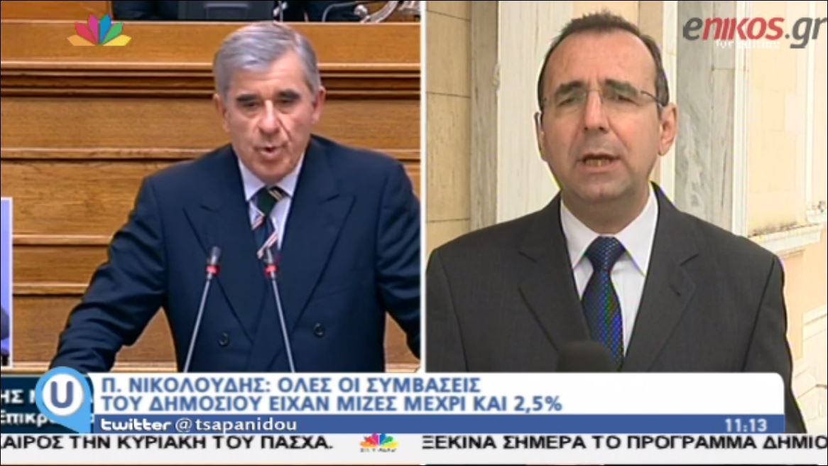 Νικολούδης: Όλες οι συμβάσεις του δημοσίου είχαν μίζες από 2,5%-23% – ΒΙΝΤΕΟ