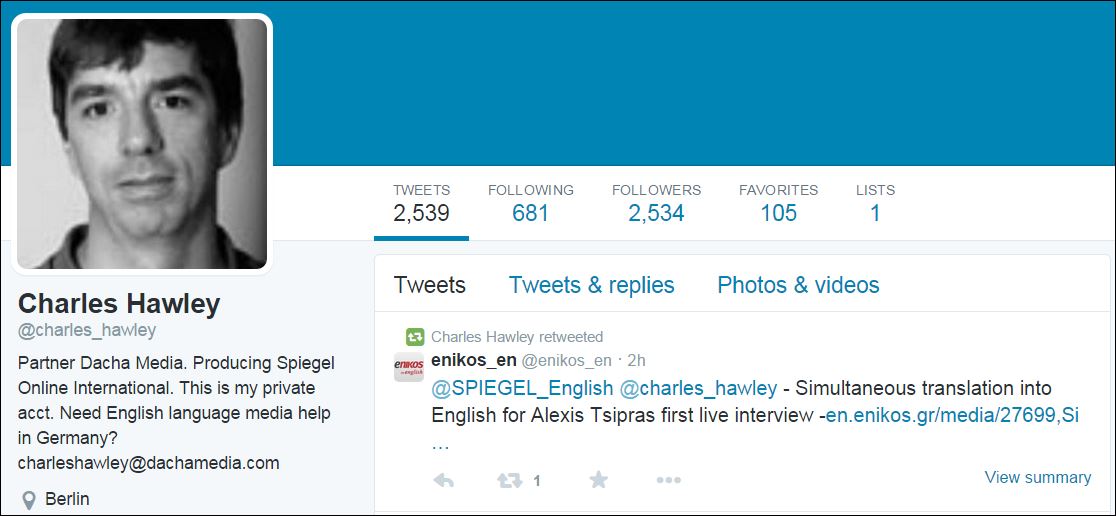 Ο Διευθυντής του Spiegel για τη συνέντευξη του Πρωθυπουργού στον Νίκο Χατζηνικολάου