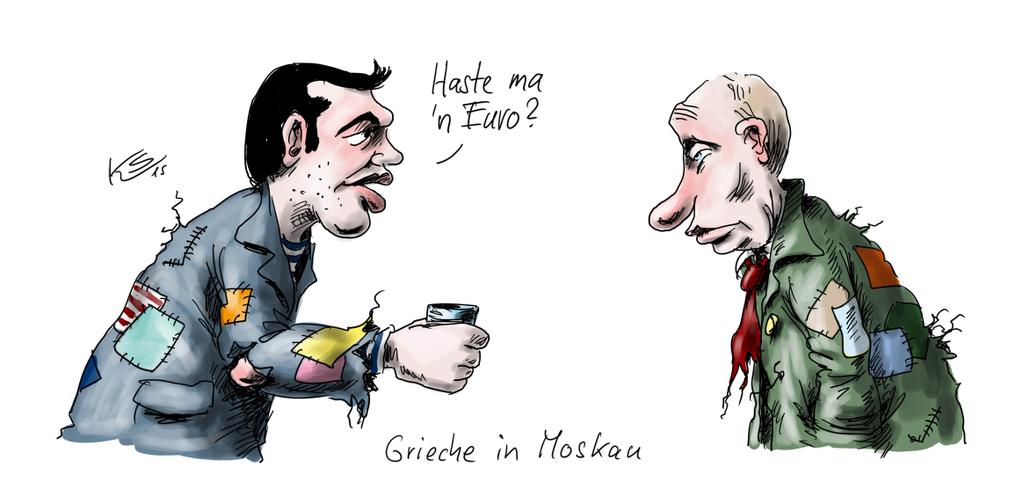 Ρακένδυτο “είδε” τον Τσίπρα στη Μόσχα ο σκιτσογράφος του Tagesspiegel