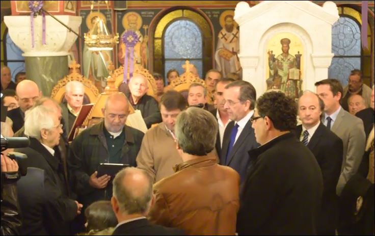 Έψαλλε ύμνους στην Πύλο ο Αντώνης Σαμαράς – ΒΙΝΤΕΟ