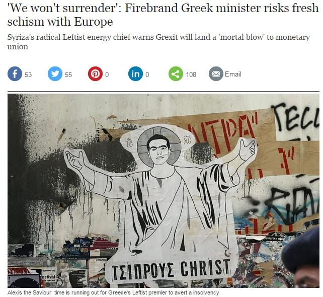 Telegraph: O “Τσίπρους Christ” και ο “ταραξίας” υπουργός