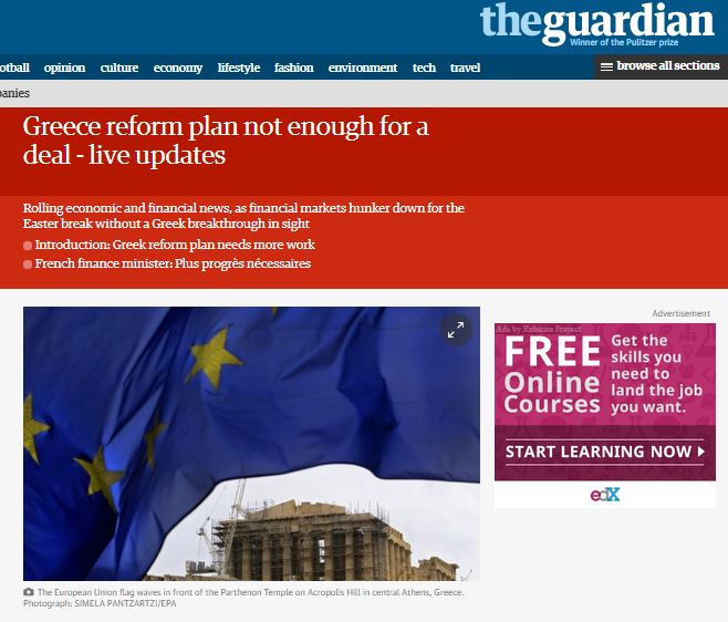 O Guardian αναμεταδίδει το αγγλικό enikos