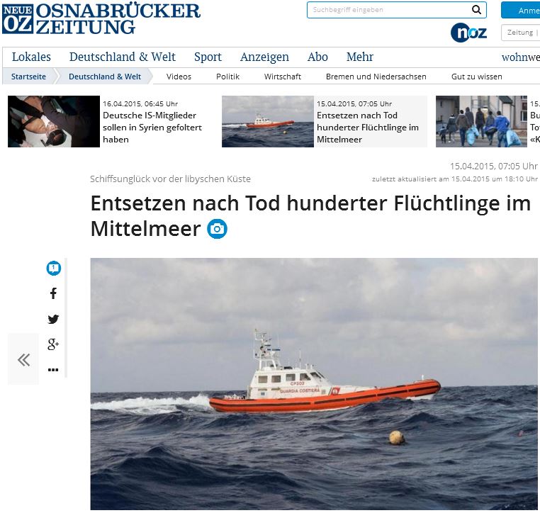 Neue Osnabrücker Zeitung: Άπραγη η ΕΕ στο δράμα των προσφύγων