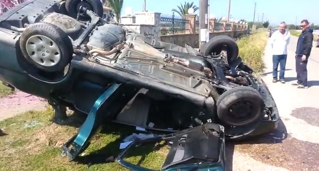 Τροχαίο με ανατροπή ΙΧ- ΒΙΝΤΕΟ