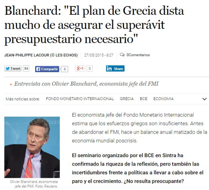 Ολιβιέ Μπλανσάρ: Δεν είναι αρκετές οι προσπάθειες που καταβάλλει η Ελλάδα