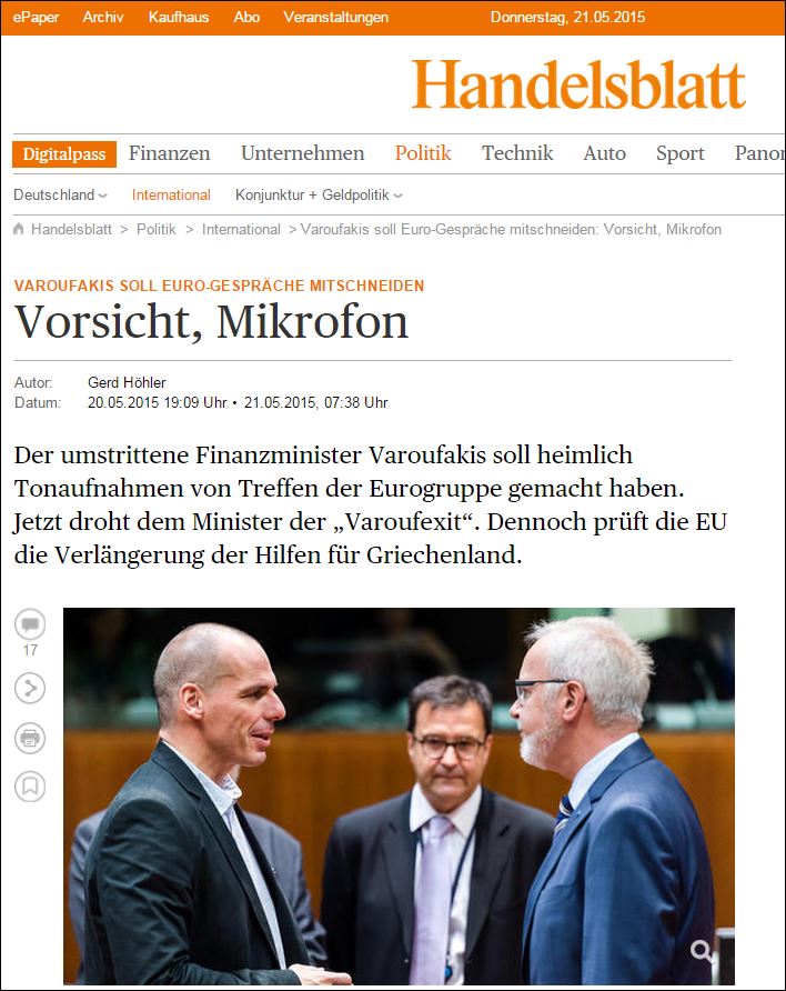 Handelsblatt: Riga-Gate και… Varoufexit