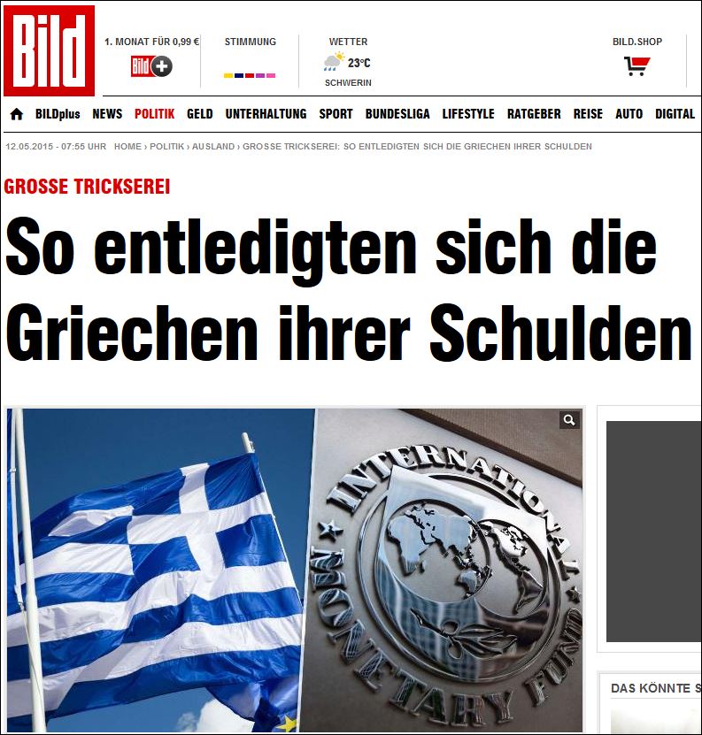 Bild: Με απάτη η δόση της Ελλάδας στο ΔΝΤ
