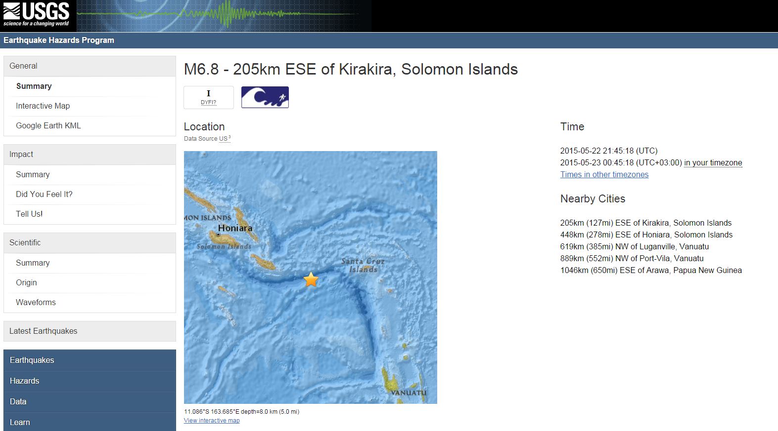 Σεισμός 6,8 Ρίχτερ στις Νήσους Σολομώντα – ΤΩΡΑ