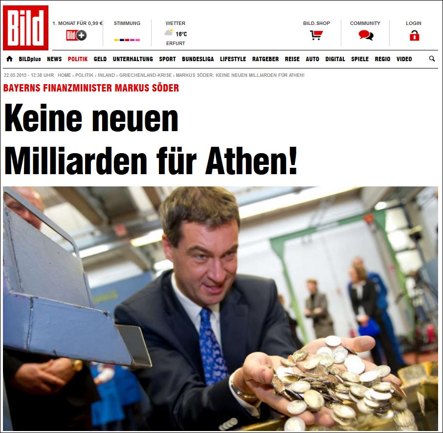Bild: Όχι σε νέα βοήθεια εκατομμυρίων προς την Ελλάδα