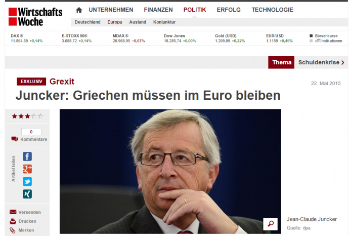 Γιούνκερ: Δεν μπορείς απλά να πετάξεις κάποιον έξω από το ευρώ