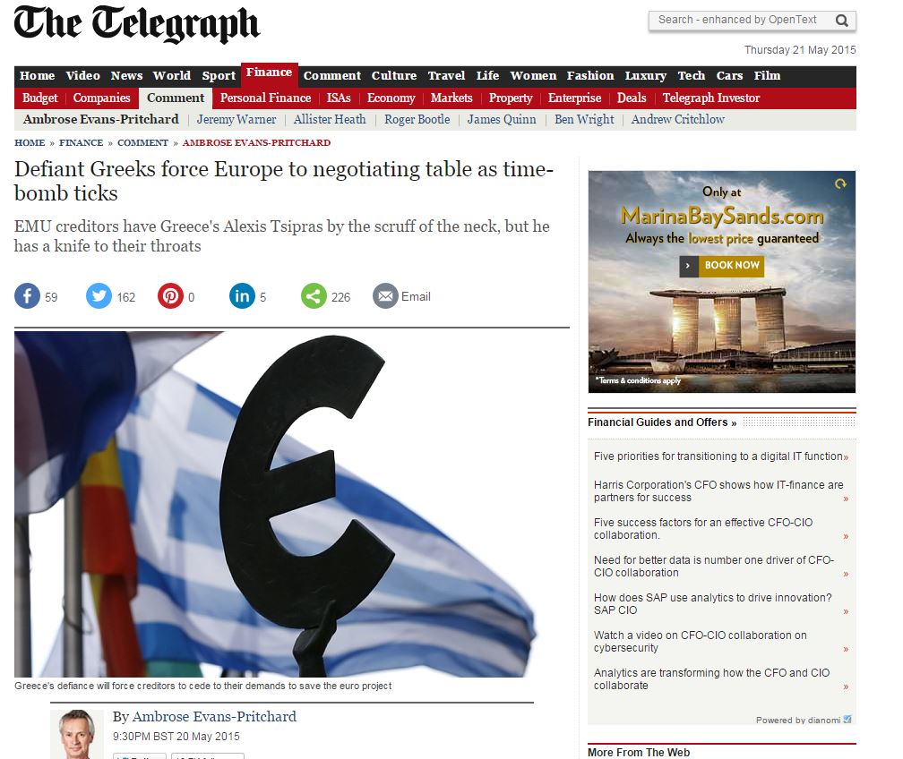 Telegraph: Ρητορική απάτη η επίτευξη συμφωνίας