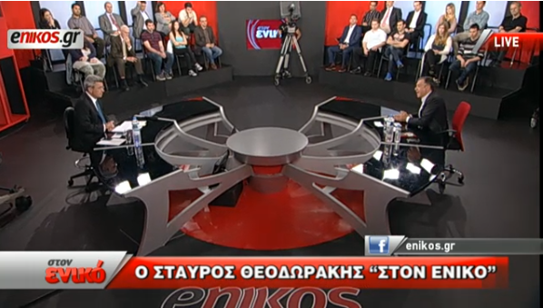 Ο Σταύρος Θεοδωράκης “στον ενικό” με τον Νίκο Χατζηνικολάου