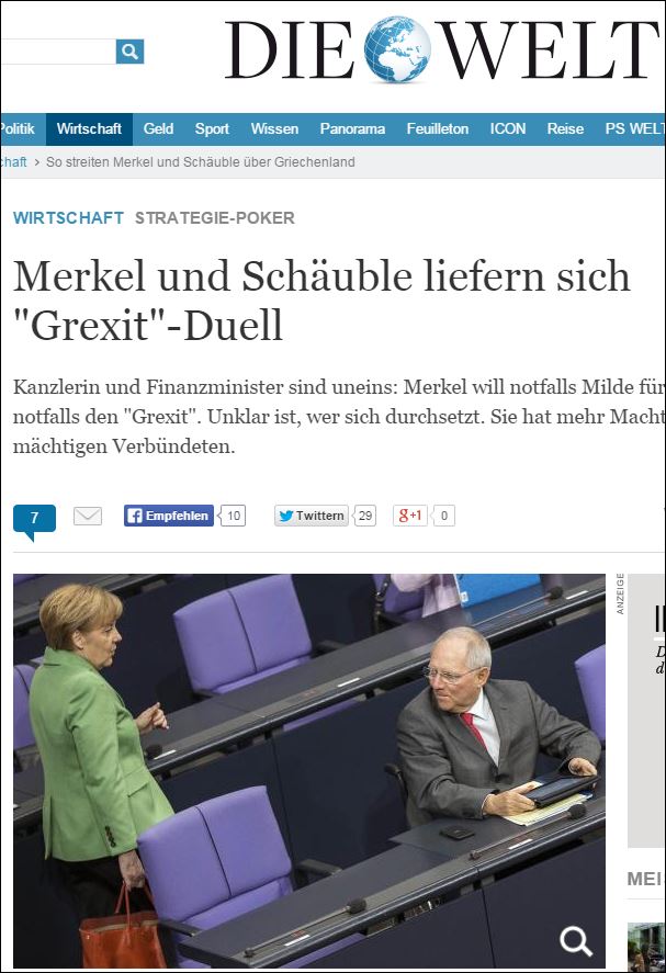 “Μονομαχία” Μέρκελ και Σόιμπλε για… το Grexit