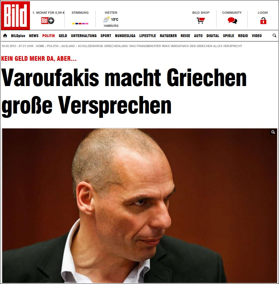 Ρεπορτάζ της Bild παρουσιάζει λεπτό προς λεπτό τη συνέντευξη του Βαρουφάκη “στον ενικό”