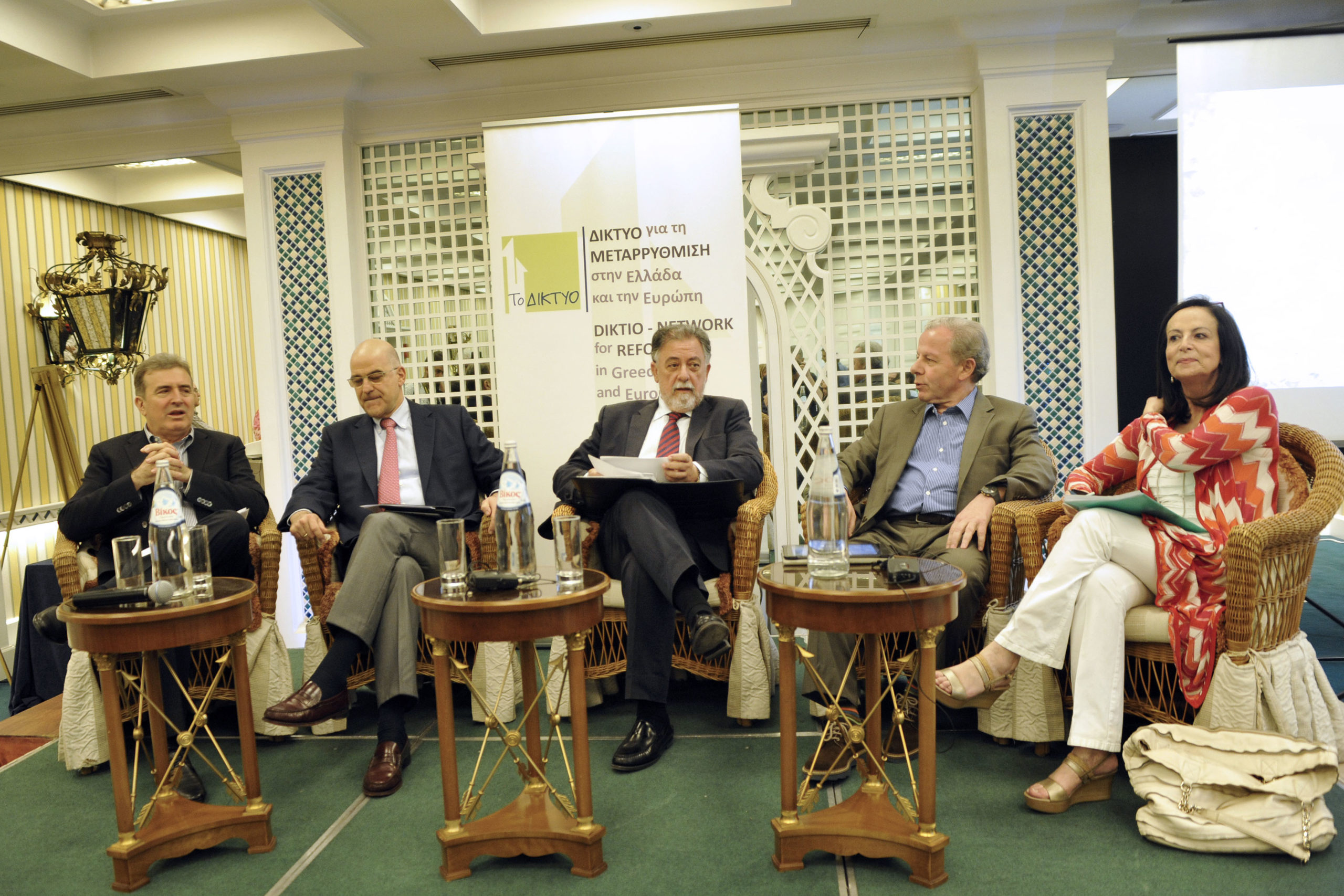 Πανούσης, Χρυσοχοϊδης και Δένδιας στην εκδήλωση του “Δικτύου” της Διαμαντοπούλου