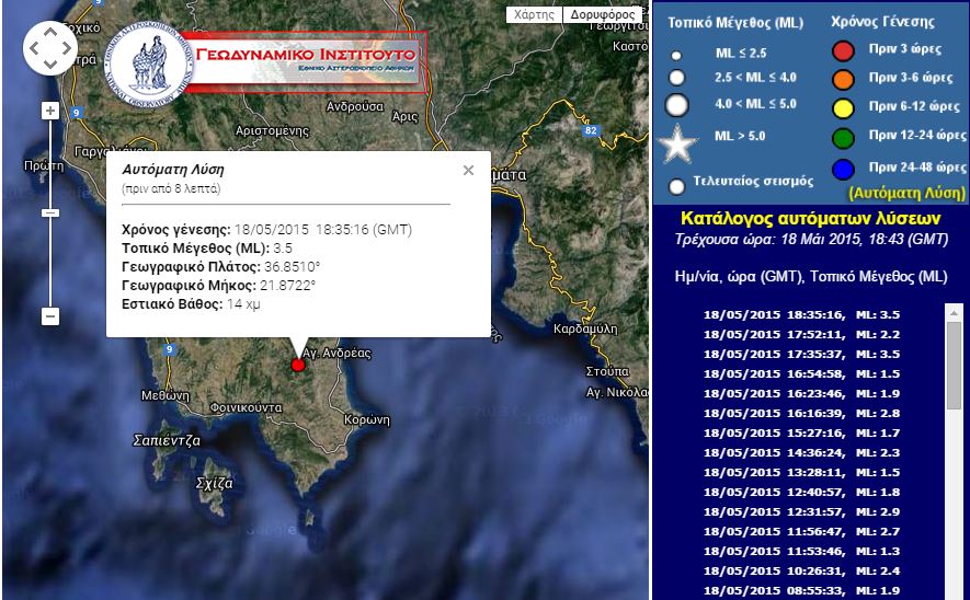 Σεισμός 3,5 Ρίχτερ στην Πύλο – ΤΩΡΑ