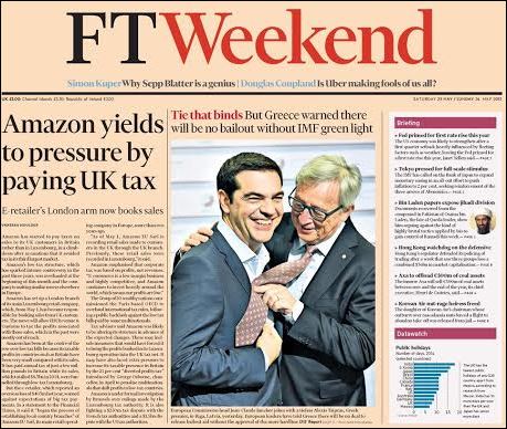 Πρωτοσέλιδο στους FT η γραβάτα που… φόρεσε ο Γιούνκερ στον Τσίπρα