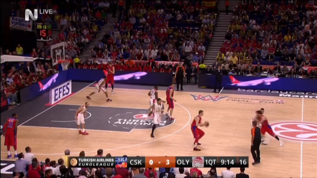 ΤΣΣΚΑ Μόσχας – Ολυμπιακός 20-17 (10′)