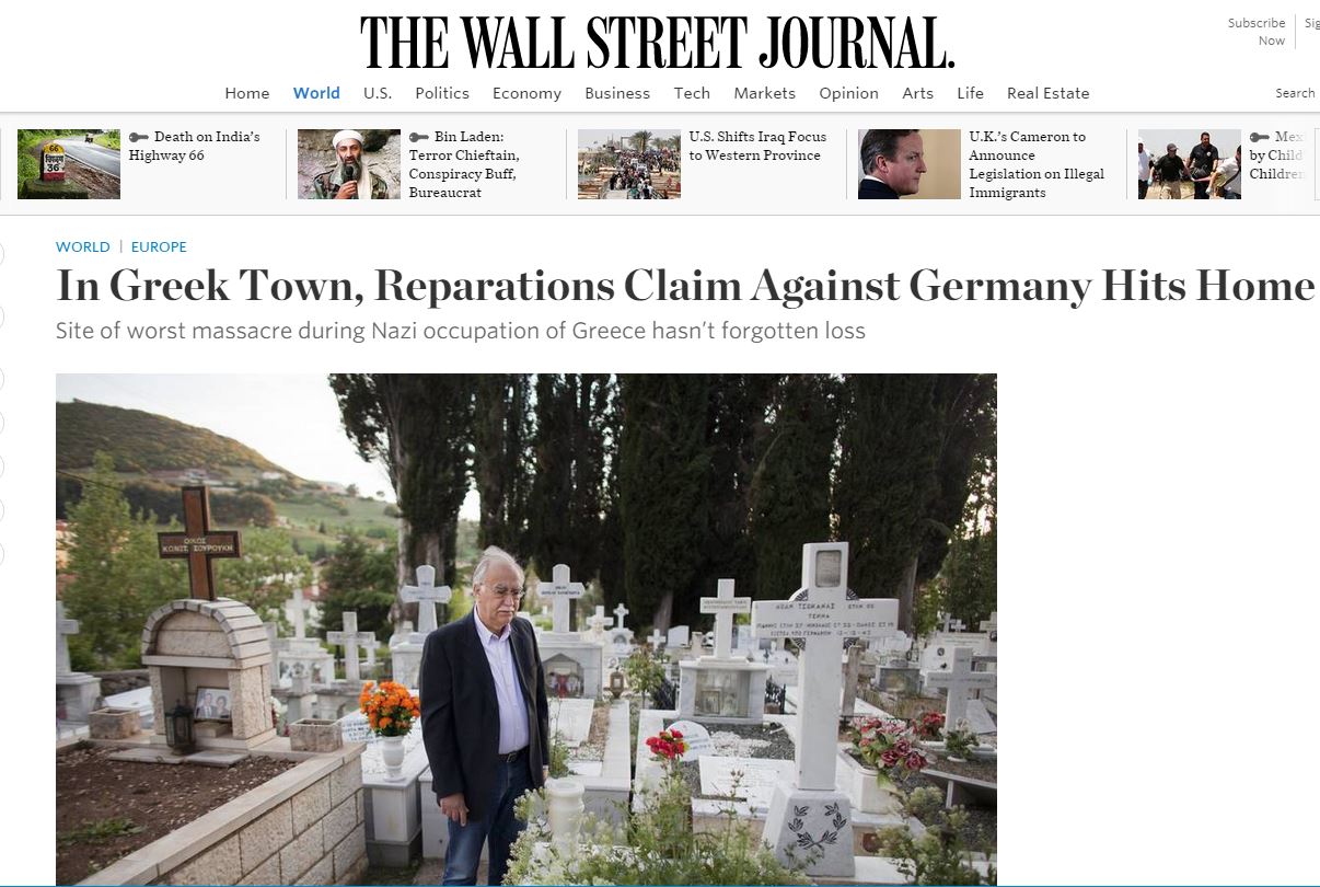 Η Wall Street Journal στα Καλάβρυτα για τις “επανορθώσεις”