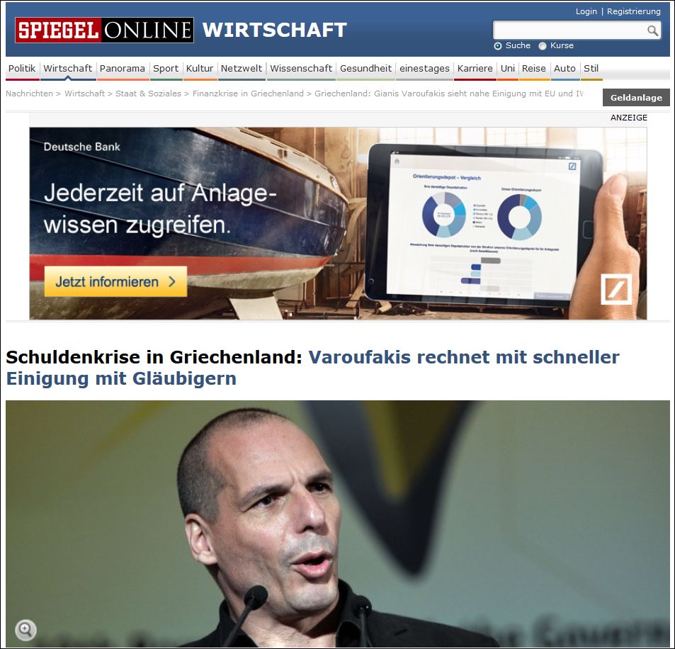 Το Spiegel για τη συνέντευξη του Βαρουφάκη στον Νίκο Χατζηνικολάου