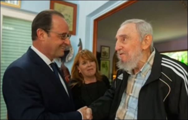 Ο Ολάντ φωτογραφήθηκε με τον Φιντέλ Κάστρο – ΒΙΝΤΕΟ