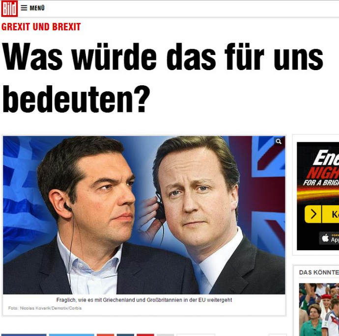 Bild: Τι θα σήμαινε για εμάς ένα Grexit και ένα Brexit