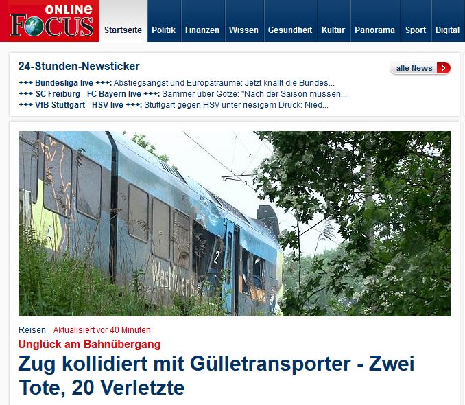 Γερμανία – Δύο νεκροί σε σύγκρουση τρένου με φορτηγό
