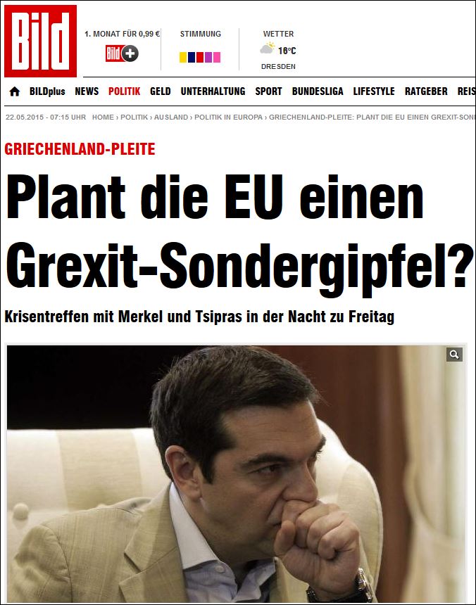 Bild: Σχεδιάζουν σύνοδο για Grexit;