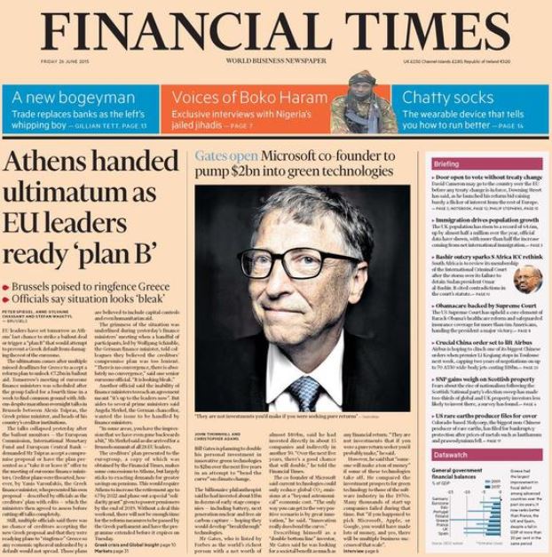 Financial Times: Τελεσίγραφο στην Αθήνα για συμφωνία ή “Σχέδιο B'”