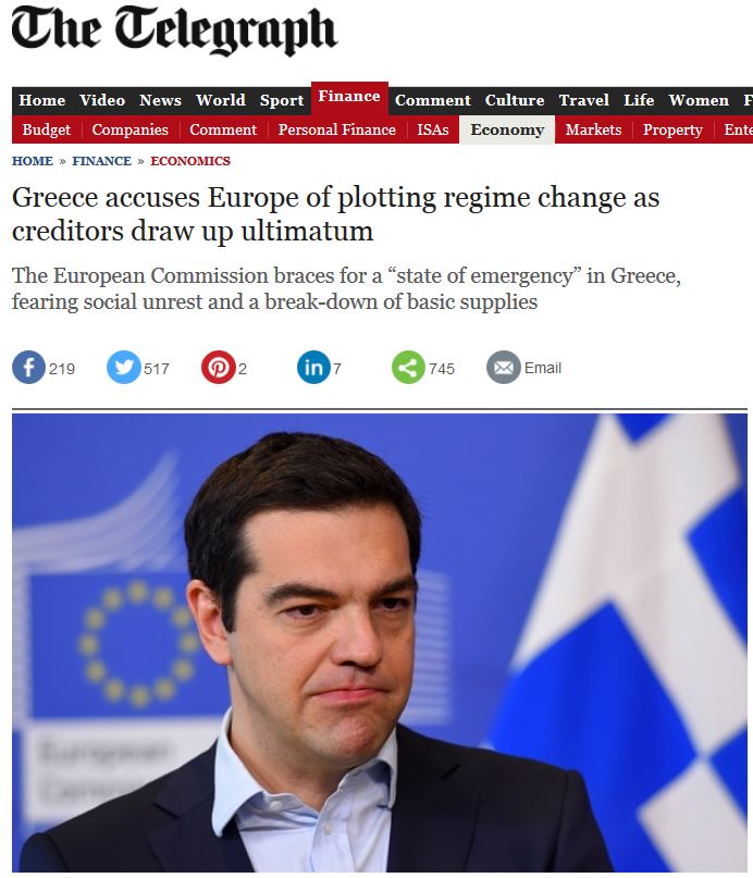 Telegraph: Η Αθήνα στο Ευρωπαϊκό Δικαστήριο εάν οι δανειστές απαιτήσουν έλεγχο κεφαλαίων