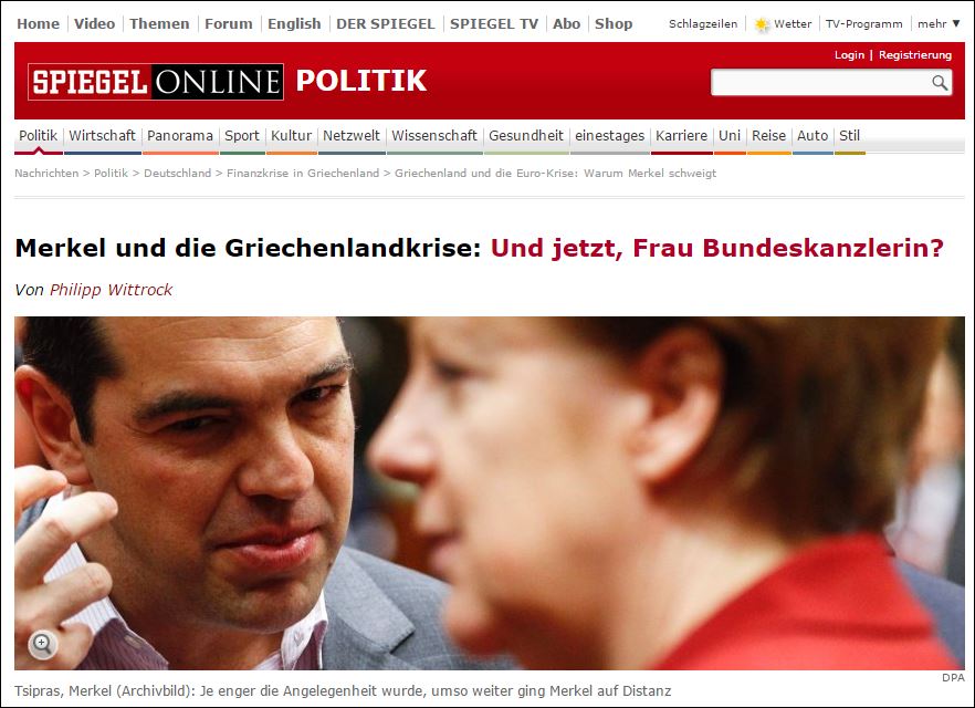 Spiegel: Και τώρα, κυρία καγκελάριε;