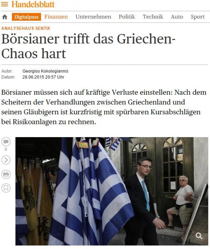 Handelsblatt: Οι χρηματιστές αντιμέτωποι με το ελληνικό χάος